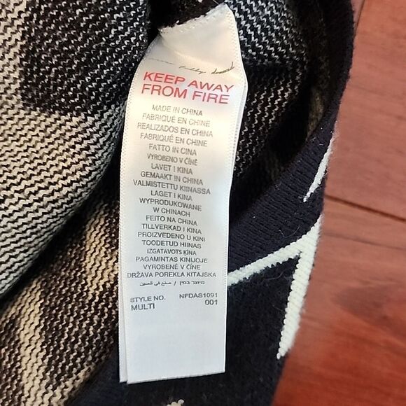 Longsleeve Black and White Mini Belted Dress Size L - Picture 4 of 4